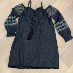 Ragdoll & Rockets denim chambray offshoulder dress